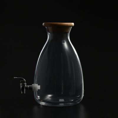 China High Quality Sealed Large Capacity Lead Free Glass Freshness Preservation Wholesale Juice Jar With Tap for sale