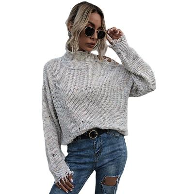 China New 2021 Breathable Women's Spring and Autumn Wear Woolen Sweater Loose Woolen Sweater Solid Color Hot Selling Knitting Sweater for sale