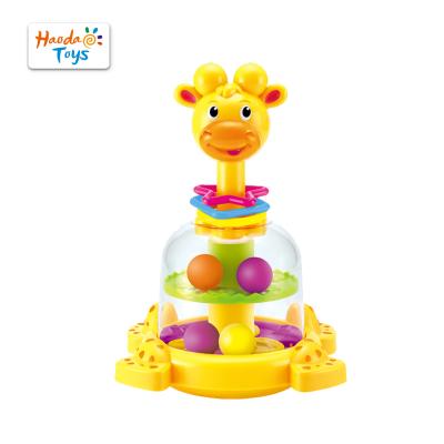 China Children Play Toys Classic Educational Baby Cartoon Giraffe Learning Game Ball Spinner Machine Toy For Children for sale