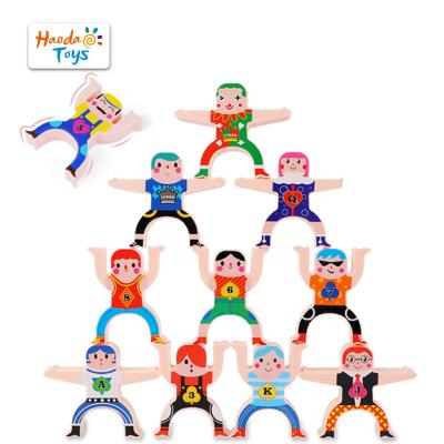 China Develop Kids Intelligence 2020 Educational Toys Children Dominate Balancing Blocks Interlock Toys Wooden Stacking Games for sale