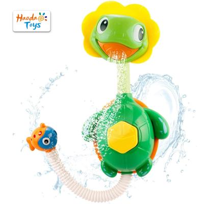 China Develop Kids Intelligence Hot Selling Summer And Water Toy Turtle Bathtub Sprinkler Shower Suction Cup Baby Bath Toys for sale