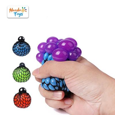 China Soft Rubber Ball Mesh Ball Vent Grape Stress Geek Conduit Instrument Hand Wrist Toy Eco-friendly Funny Squeeze Stress Relief for sale