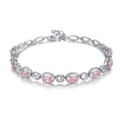 China Charme-Freundschafts-Armband-Rosa 925 silbernes CZ-Armband für Frauen zu verkaufen