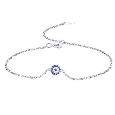 China Gorgeous 925 Silver Cz Bracelet , Mini Evils Eyes Swarovski Crystal Tennis Bracelet for sale