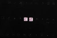 China 925 pendientes naturales 2.30g del perno prisionero de la piedra preciosa de Sterling Silver Earring Square Pink pequeños en venta