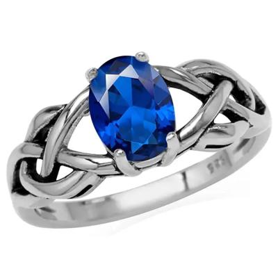 Chine 925 Sterling Silver Diamond Engagement Rings, bague de fiançailles bleue du Zircon 3.0g à vendre