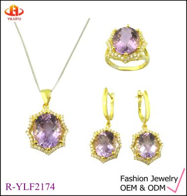 China AAA CZ Conjunto de biselado colgante de plata esterlina collarado con rodio Conjunto de joyas clásicas en venta