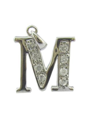 China 925 Sterling Silver Cubic Zirconia Alphabet Pendant Necklace with Abalone Shell customized silver jewelry  zircon stones for sale