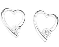 Cina Orecchini di cuore Stud 925 Argento CZ Orecchini Piccoli Cz Pietra 1.0-1.25mm Perfetto per qualsiasi occasione Orecchini di zirconia cubica in vendita