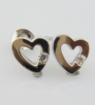 Cina Orecchini di cuore Gioielli di tipo decorativo Gioielli d'argento Sterling Orecchini d'argento con donne CZ Orecchini d'argento Carino in vendita