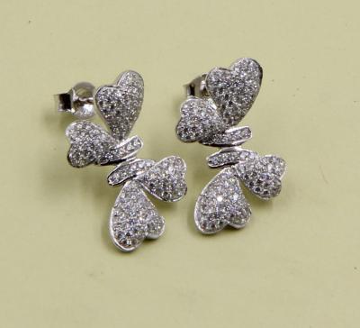 China 925 Sterling Silver Stud Earrings With Cubic Zirconia Stones Knot Earring Stud Knot Set Party Anniversary Gift For Love for sale