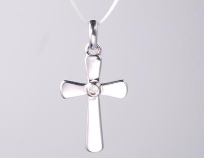 China Silver Cross Pendant Cross CZ Pendant For Women Men Diamonds Jewelry Gifts Thin chain necklace Jewelry accessory for sale