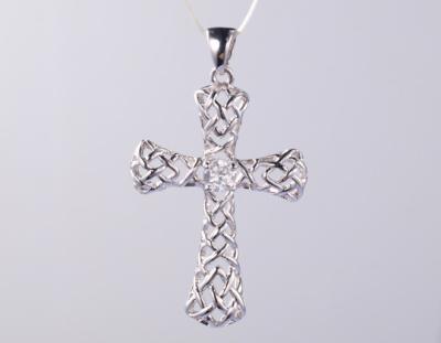 China Sparkling Hollow Wrapping Cross Religious CZ Pendant for Daily Wear and Summer Holidays Overlap Cross Pendant for sale