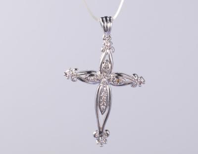 Cina Fancy 46cm S925 Argento CZ Croce Pendente Croce Religiosa Pendente Croce 8 Croce Collezione Gioielli di Moda Pendenti in vendita