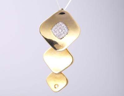 China 18k Gold Plating Geometric 925 Sterling Silver Unisex Pendant Cushion Pendant with Chain Elegant Collection for sale