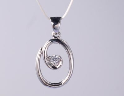 China Exquisite Teardrop Pear Shape Geometric 925 Sterling Silver Religious Pendant with Zircon Stones   925 Silver CZ Pendant The Perfect Combination of Style and Craftsmanship for sale