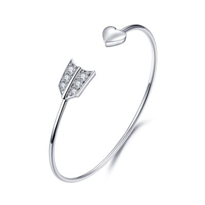 China Der Rhodium überzogenen Amoren Weißgold-Armband-Frauen der Pfeil-des Armband-3.0mm zu verkaufen