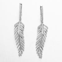 China Leaf Earrings Design 925 Silver CZ Earrings Swaying Free To Fly for sale