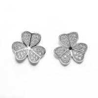 China A Shamrock Made Of Hearts 925 Silver CZ Earrings Moral Of Love for sale