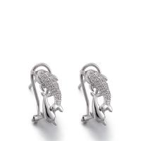 China Dolphin 925 Silver CZ Earrings 2.52g 3mm Cubic Zirconia Stud Earrings for sale