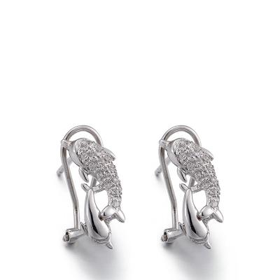 中国 イルカ925 Silver CZ Earrings 2.52g 3mm Cubic Zirconia Stud Earrings 販売のため