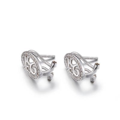 China 2.06 Grams 925 Silver CZ Earrings S925 Oval Cubic Zirconia Earrings for sale