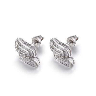 中国 白い925 Silver CZ Earrings 1.69g 7mm Cubic Zirconia Stud Earrings 販売のため