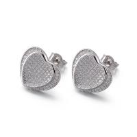 Chine 2,6 grammes 925 de la CZ d'OEM argenté Tiffany Heart Earrings Silver de boucles d'oreille à vendre