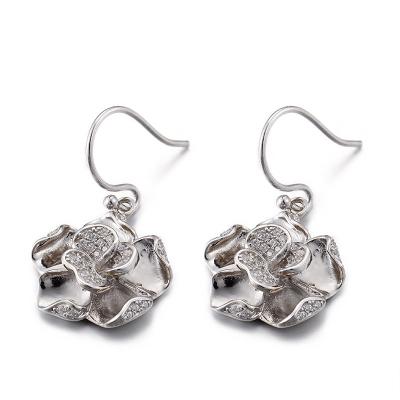 China De Bloemoorringen 5.41g Sterling Silver Flower Stud Earrings van het AMERIKAANSE CLUB VAN AUTOMOBILISTENzirkoon Te koop