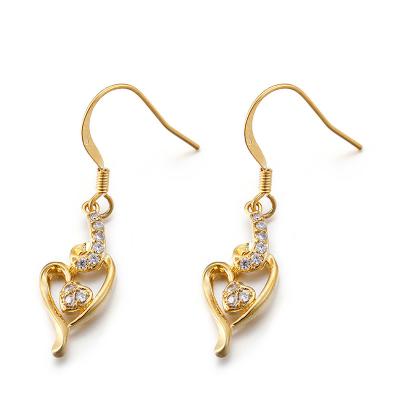 China Rose Gold 925 Zilveren Oorringen 8.88g Sterling Silver Double Heart Earrings van CZ Te koop