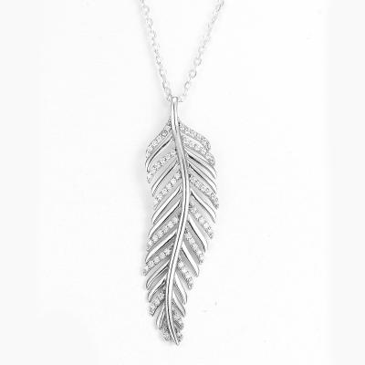 China 925 Sterling Silver Leaf Shape Pendant PVD Plateren Tiffany Pendant Necklace Te koop