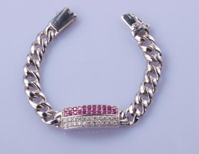 China 13.5cm 925 silberner Zirkon Pinky White CZ-Armband-AAA+Grade zu verkaufen