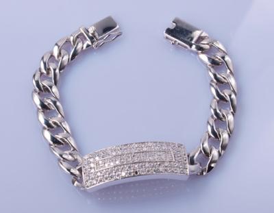 China Mens 17cm 925 Silver CZ Bracelet Tiffany Charm Sterling Silver Bracelet for sale