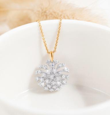 China 1.0ct 18K Gouden Diamond Necklace Womens Dandelion Wish 4.5g Te koop