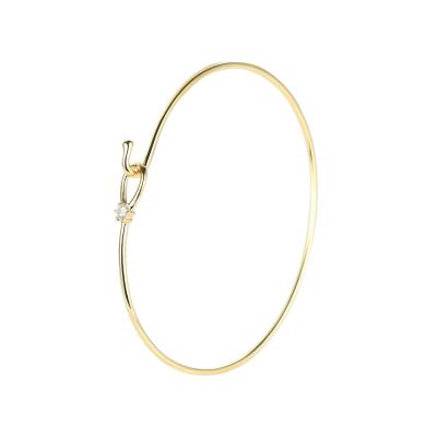 中国 0.07ct 18K Gold Diamond Bangle GDTC 18kt Yellow Gold Bangle Bracelet 販売のため