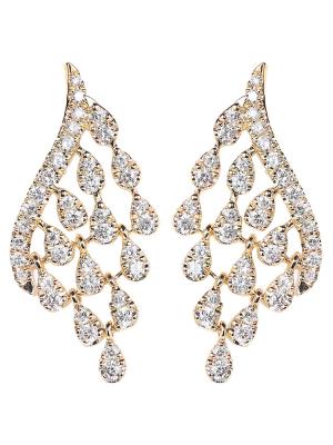 Chine boucles d'oreille 2.0g 0.50ct Diamond Round Brilliant Cut de goujon de plume de l'or 18K à vendre