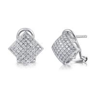 Chine Boucles d'oreille arrières de vis de place polies par miroir 1.1mm AAA+ 925 CZ argentée à vendre