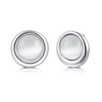 China Round studs earrings Sterling Silver AAA+ 925 Silver CZ Earrings for women for sale