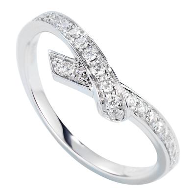 China Sjaal gevormd 18k-Witgoud Diamond Rings 0.22ct voor Overeenkomst Te koop