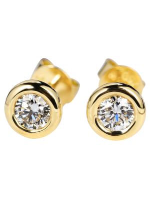 Cina Perno della cartilagine di Diamond Earrings Gourd Shaped 3.0gram dell'oro dell'OEM 18K in vendita