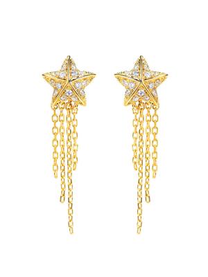 Cina 18K oro a forma di stella Diamond Earrings 0.16ct F-G Color 2.0gram per l'impegno in vendita