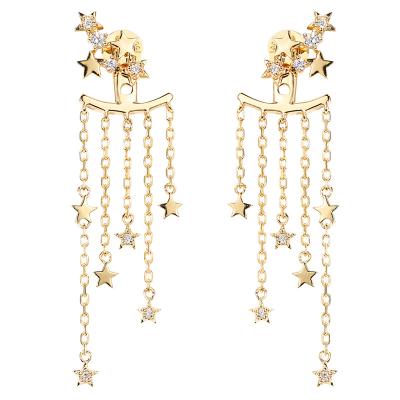 Cina CONTRO la stella Diamond Stud Earrings di Diamond Earrings 0.12ct dell'oro di chiarezza 18K in vendita