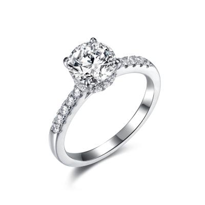 Chine 925 éternité argentée de la bague de fiançailles 6.0mm de rond de Moissanite pour des femmes à vendre