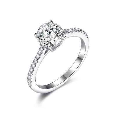 China 925 o círculo de Sterling Silver Diamond Engagement Rings 6.0mm deu forma ao estilo nobre à venda