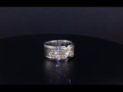 Moissanite Diamond Ring 9K White Gold 0.5CT