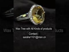 3.7g 925 Silver Gemstone Rings With Citrine Stone PVD Plated