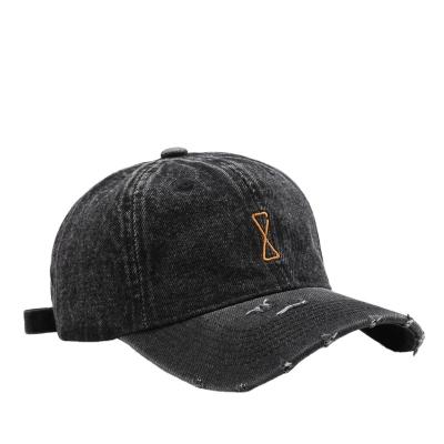 China COMMON wholesale unisex custom yarn dyed lattice baseball cap sports hat embroidery 3D logo denim baseball cap for sale