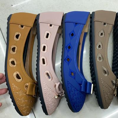 China Beautiful and cheap women's formal embroidery pump buckle style ladies casual 2022 newest fashion trend shoes led closed toe flat shoes for sale