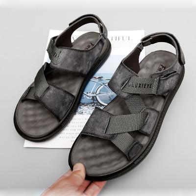 China Simple Men's PU Sandals Slippers Men Summer Slide Sandal Fashion Summer Beach Sandal Massage Men's Simple Slippers for sale