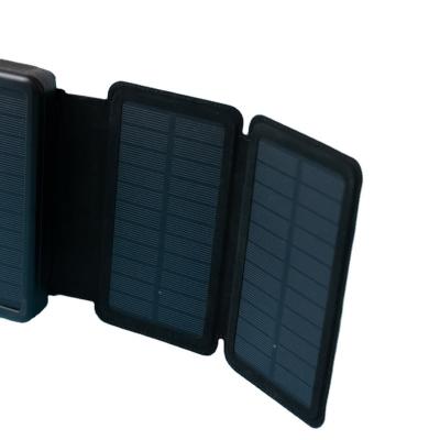 China Waterproof Foldable 10000mah Power Bank 10000mah Portable Solar Mobile Phone Type C+Micro+USB A Type Solar Charger With LED Light for sale